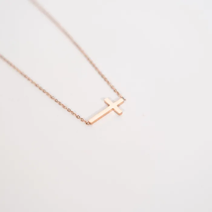 Necklaces Horizontal Cross Necklace Forever Truth