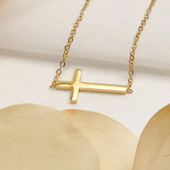 Necklaces Horizontal Cross Necklace Forever Truth