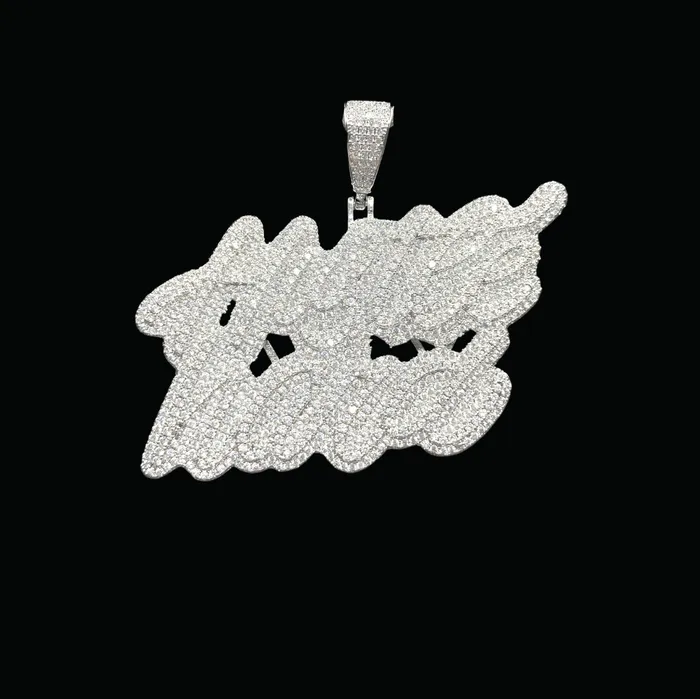 Necklaces Hustle Hard Iced Out Letter Diamond Pendant Necklace HUSTLE HARD Necklaces Hustle Hard Iced Out Letter Diamond Pendant Necklace HUSTLE HARD