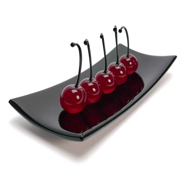 Necklaces MuranoVItrum Set 5 Small Cherries with Rectangular Plate Love and Elegance Murano Glass Necklaces MuranoVItrum Set 5 Small Cherries with Rectangular Plate Love and Elegance Murano Glass