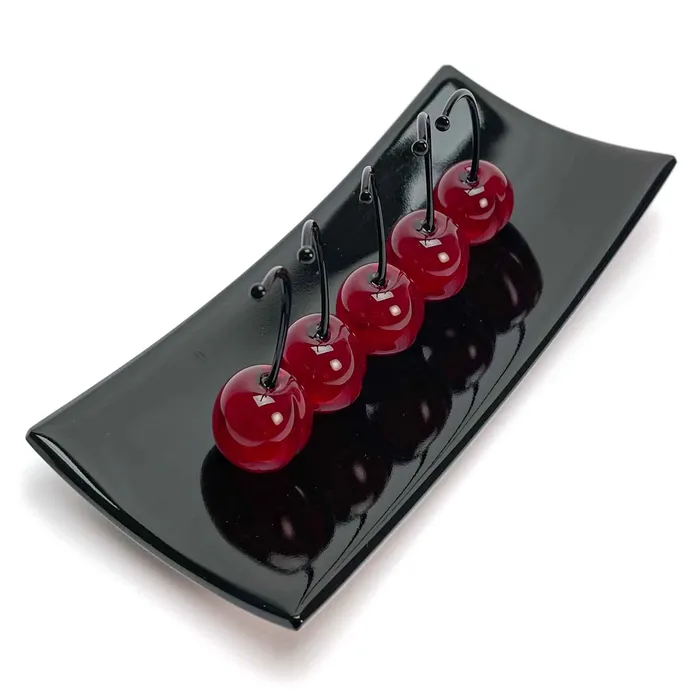Necklaces MuranoVItrum Set 5 Small Cherries with Rectangular Plate Love and Elegance Murano Glass
