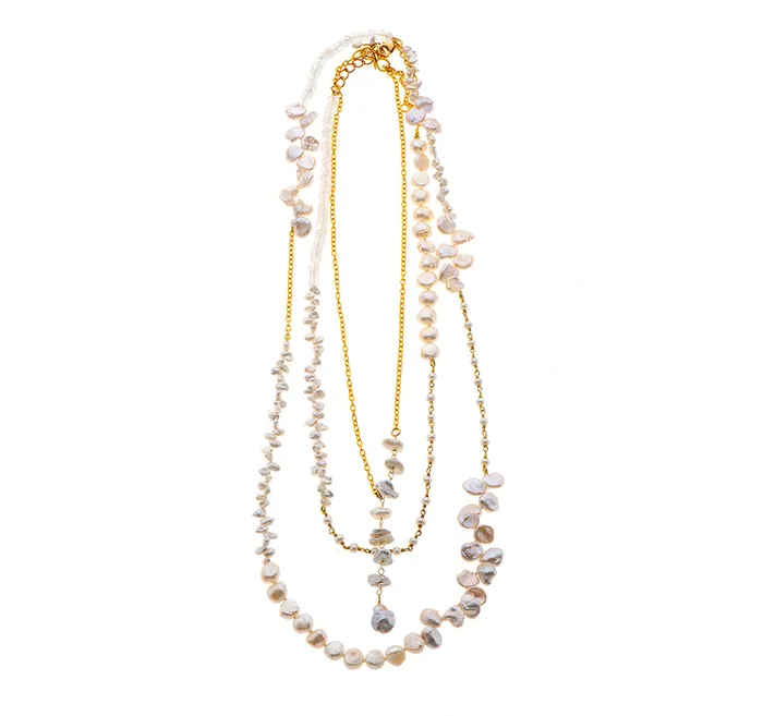 Necklaces Nava Zahavi Kashi Pearls and Vermeil Tie Necklace Nava Zahavi