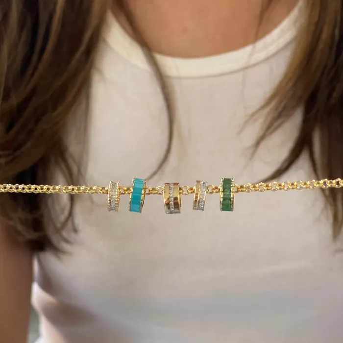 Necklaces NicoleHD Jewelry Fluted Gold And Diamond Spacer Bead Necklaces NicoleHD Jewelry Fluted Gold And Diamond Spacer Bead