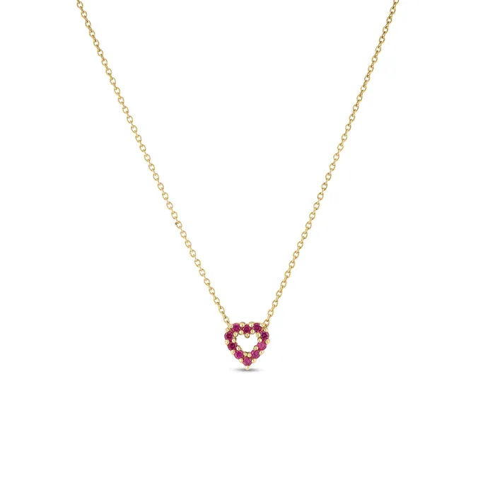 Necklaces ROBERTO COIN 18k Yellow Gold 010cttw Diamond and 010cttw Ruby Reversible Small Heart Necklace 18 Necklaces ROBERTO COIN 18k Yellow Gold 010cttw Diamond and 010cttw Ruby Reversible Small Heart Necklace 18