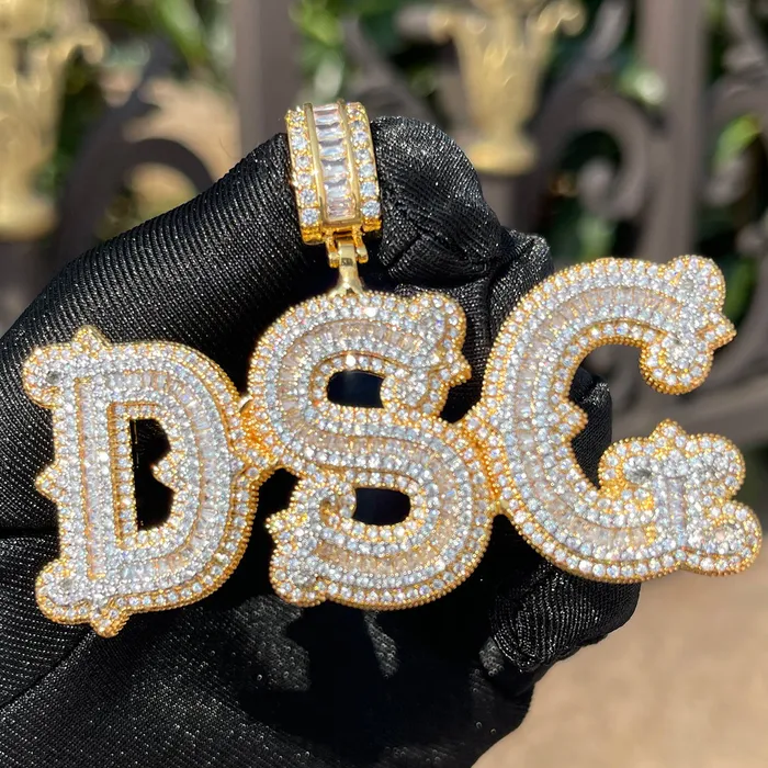 Necklaces SHARP Sharp Attention Iced Out Personalized Custom Name Necklace Pendant