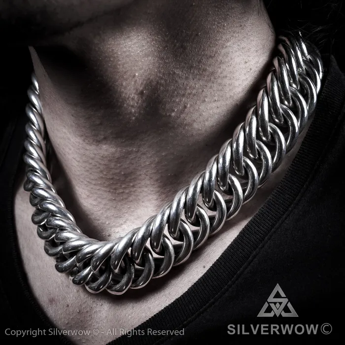 Necklaces silverwow Hoop Link Necklace x 30mm Wide