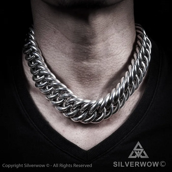 Necklaces silverwow Hoop Link Necklace x 30mm Wide