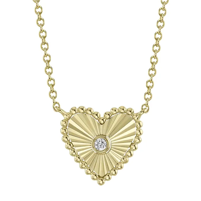 Necklaces Textured Heart Necklace SHY CREATION