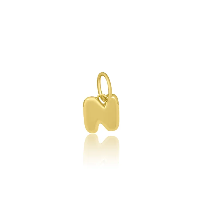 NicoleHD Jewelry Bubble Letter Charm N Earrings
