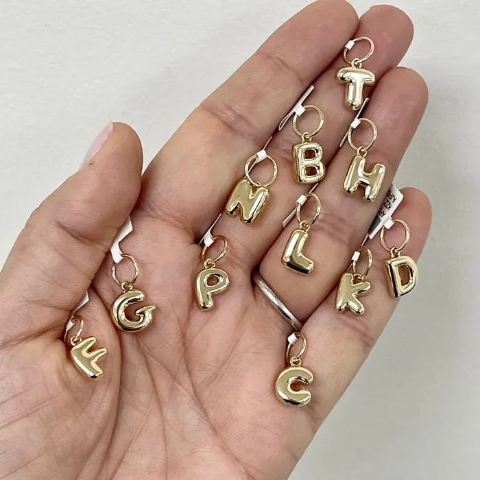 NicoleHD Jewelry Bubble Letter Charm N Earrings