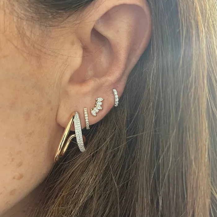 NicoleHD Jewelry Earrings Diamond Baguette And Marquise Crawler Earring