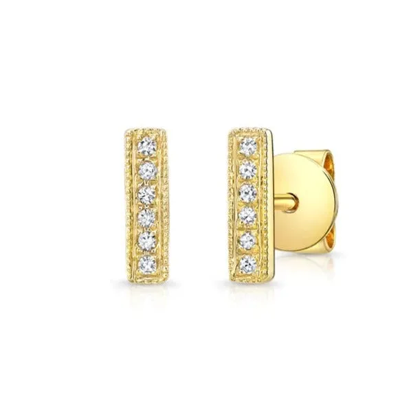 NicoleHD Jewelry Earrings Diamond Bar Stud Earrings