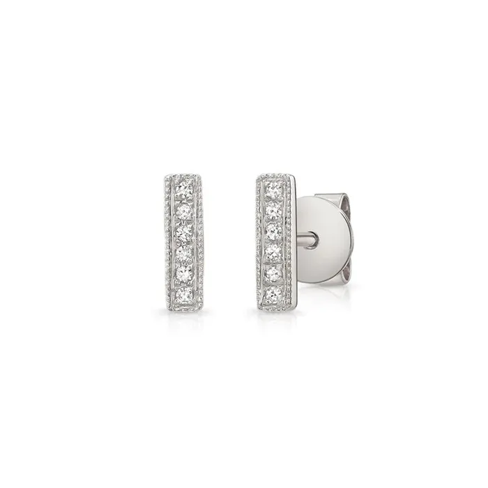 NicoleHD Jewelry Earrings Diamond Bar Stud Earrings