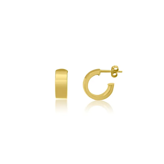 NicoleHD Jewelry Earrings Gold Flat Hollow Hoop Earrings