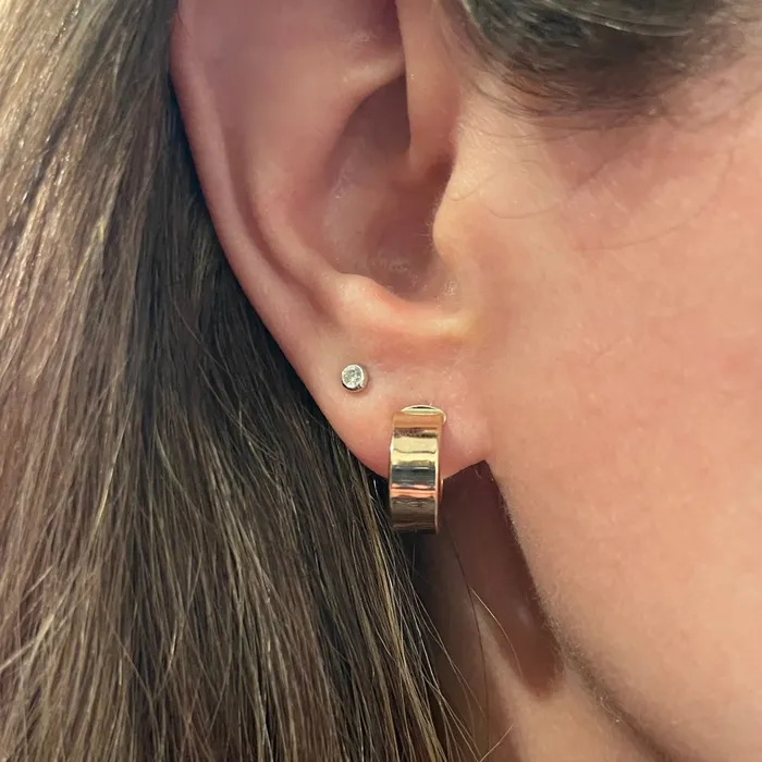 NicoleHD Jewelry Earrings Gold Flat Hollow Hoop Earrings