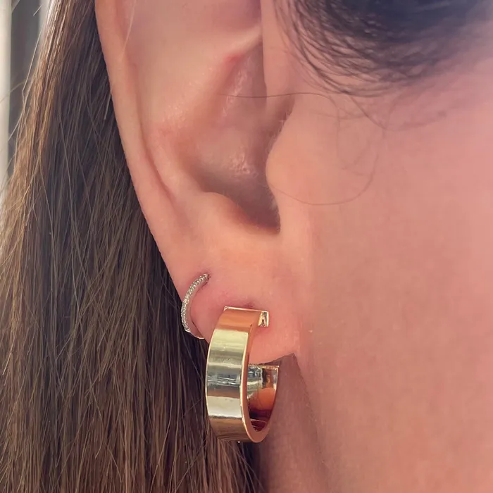 NicoleHD Jewelry Earrings Gold Flat Hollow Hoop Earrings