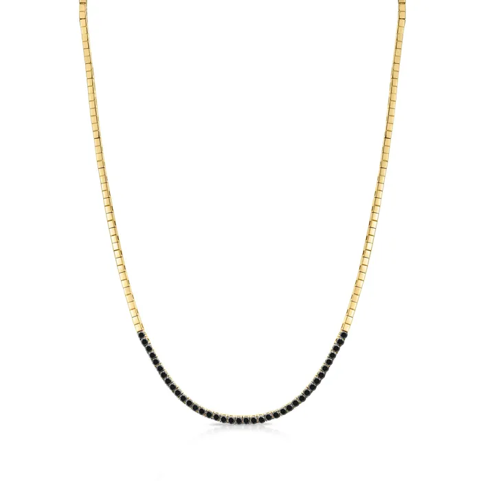 NicoleHD Jewelry Necklaces Black Diamond And Gold Snake Choker Necklace