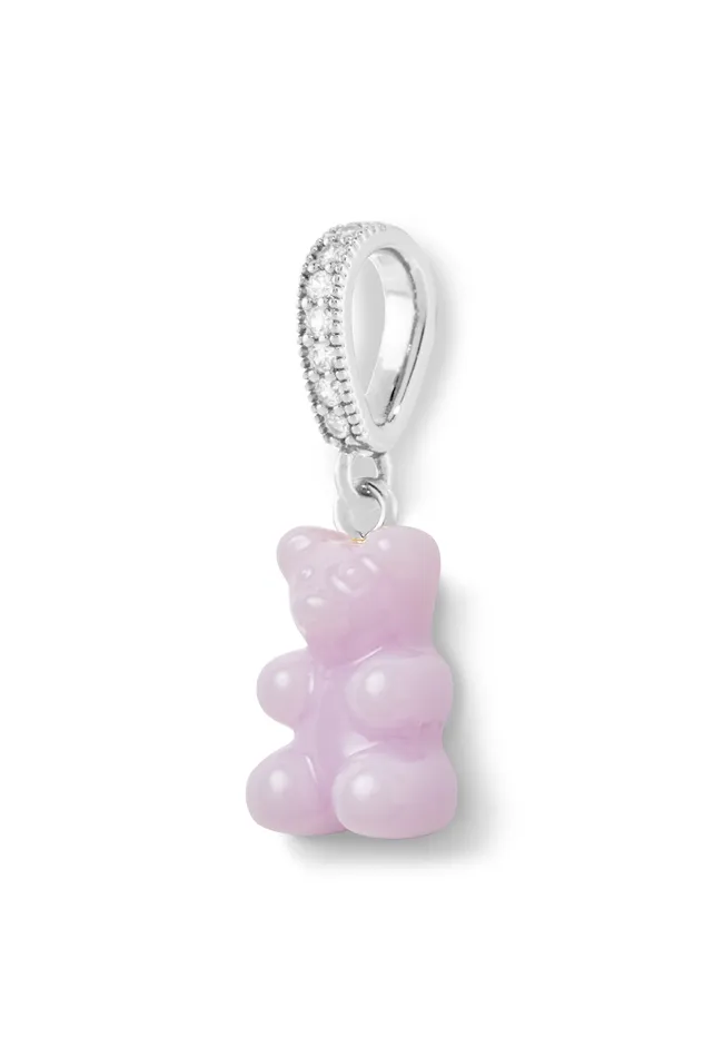 Nostalgia bear Pave connector Silver plated Lavender Crystal Haze Jewelry Rings