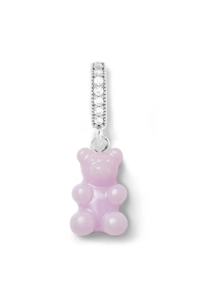 Nostalgia bear Pave connector Silver plated Lavender Crystal Haze Jewelry Rings