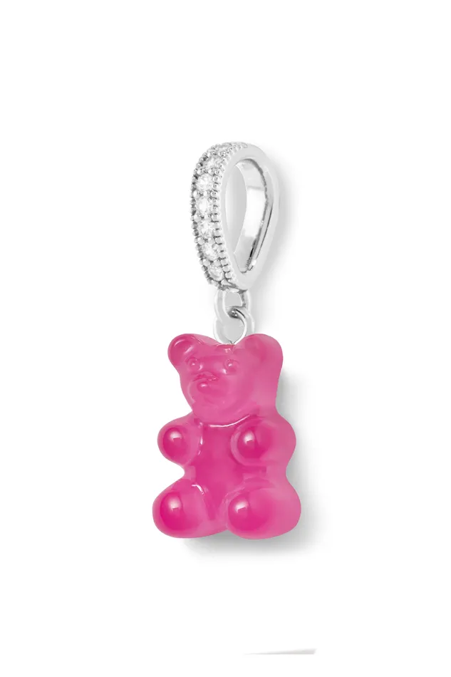 Nostalgia bear Pave connector Silver plated Lollipop Crystal Haze Jewelry Rings
