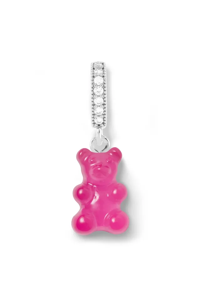 Nostalgia bear Pave connector Silver plated Lollipop Crystal Haze Jewelry Rings