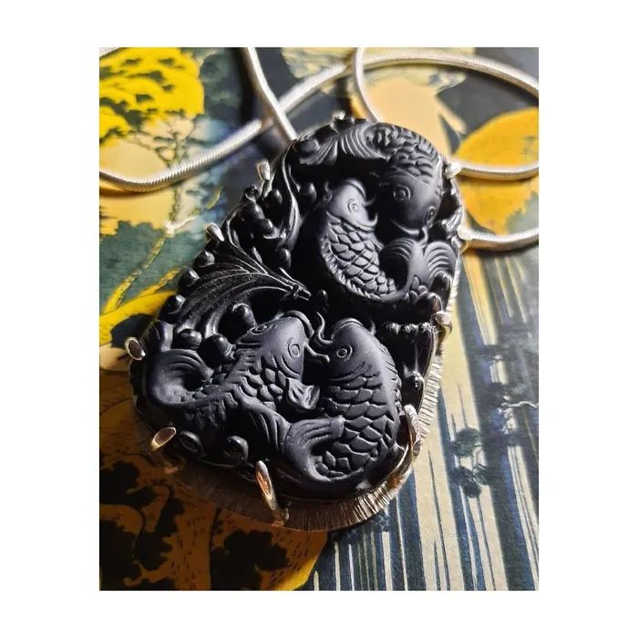Peces koi en obsidiana MARIA MARISCAL Earrings