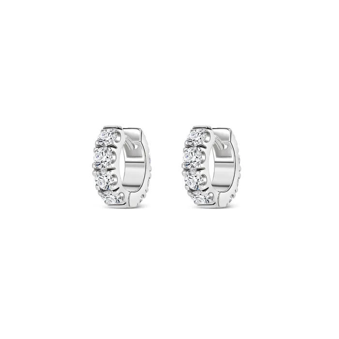 Polachecks Collection Earrings Round Diamond Huggie Earrings