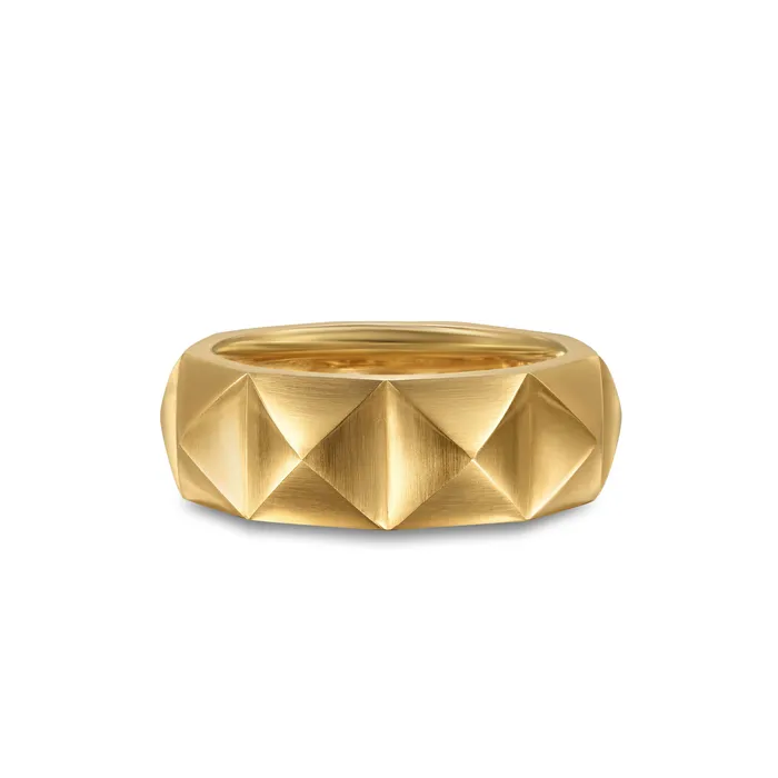 Pyramid Band Ring in 18K Yellow Gold 8mm David Yurman Rings