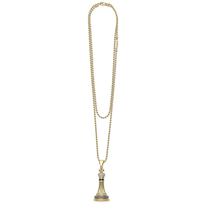 Rare Wonders Blue Sapphire and Diamond King Pendant Necklace LAGOS Necklaces