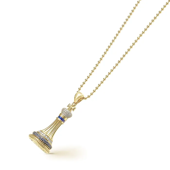 Rare Wonders Blue Sapphire and Diamond King Pendant Necklace LAGOS Necklaces