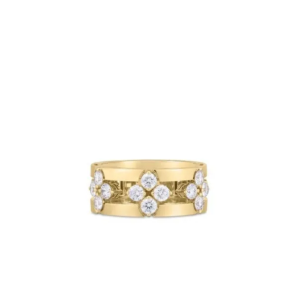 Rings 18K YELLOW GOLD LOVE IN VERONA DIAMOND OPEN FRAME RING ROBERTO COIN