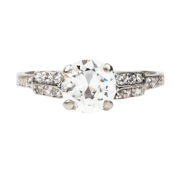 Rings Art Deco Platinum Diamond Ring Bell Bird Antiques