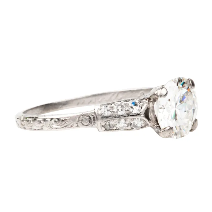 Rings Art Deco Platinum Diamond Ring Bell Bird Antiques