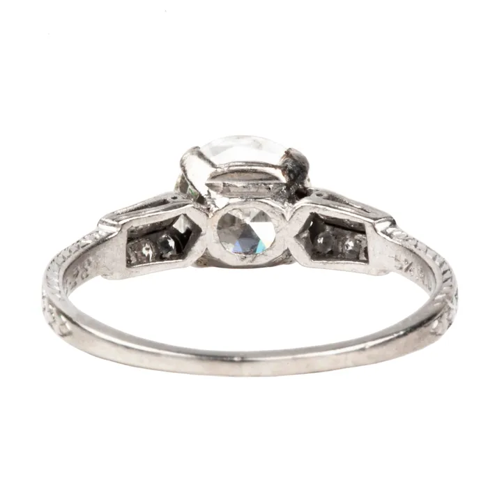 Rings Art Deco Platinum Diamond Ring Bell Bird Antiques