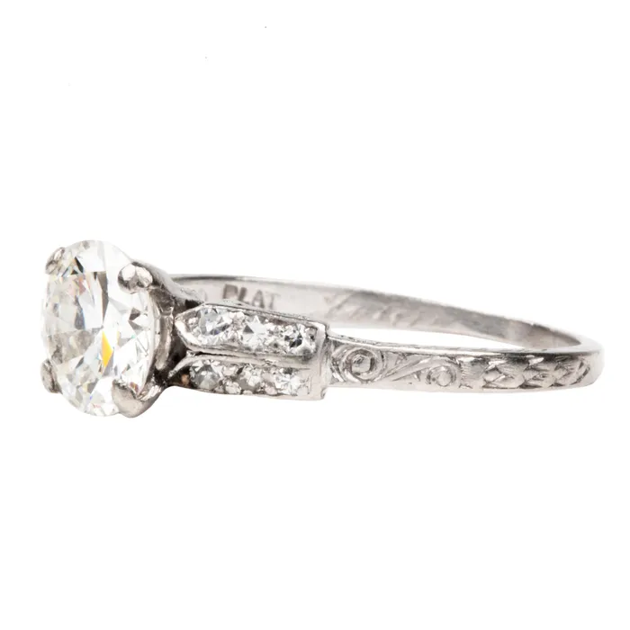 Rings Art Deco Platinum Diamond Ring Bell Bird Antiques