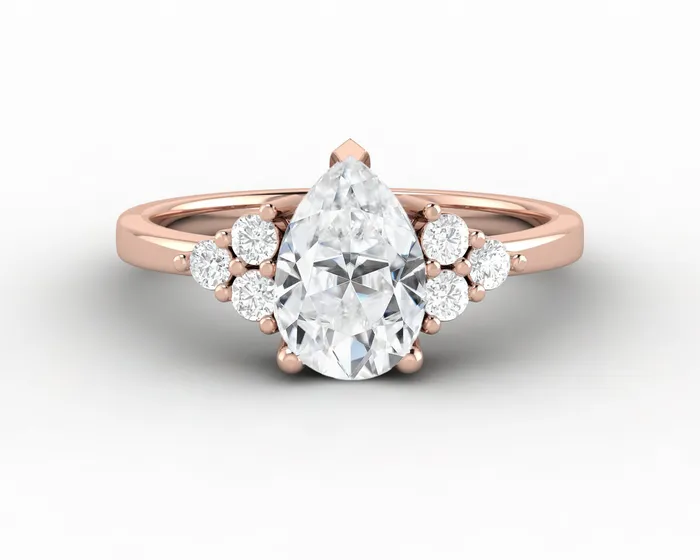 Rings Astrid 120 Ct Pear Cut Engagement Ring Sapheena Jewelry