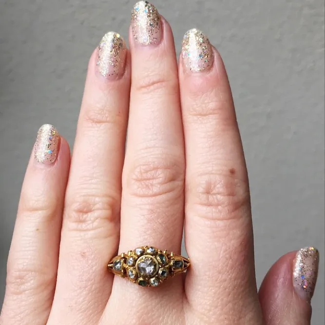 Rings Bell Bird Antiques Early 18th Century Rose Cut Diamond Cluster Ring