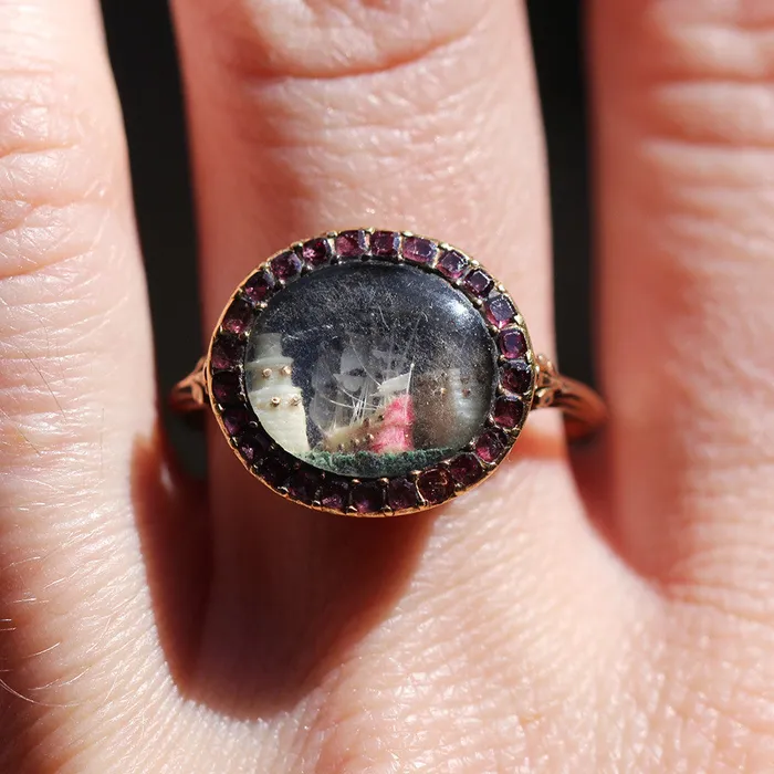 Rings Bell Bird Antiques Georgian Nelson Era Micro Carved Ship Ring