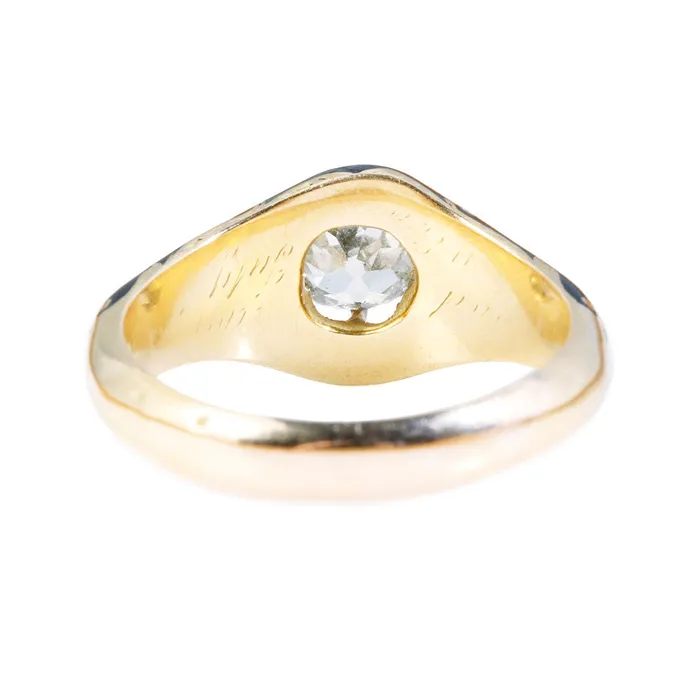 Rings Bell Bird Antiques Victorian Old Mine Cut Memorial Ring