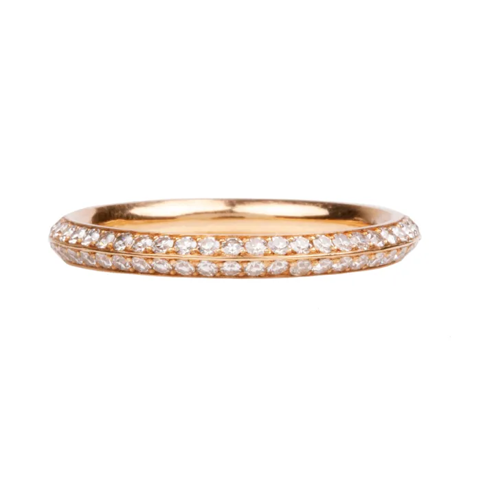 Rings Bell Bird In House Bell Bird Knife Edge Double Diamond Eternity Band