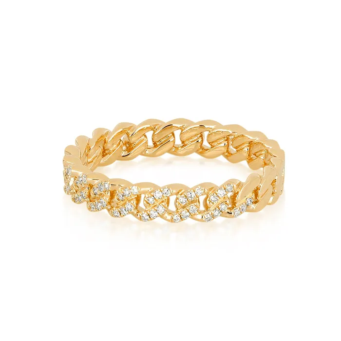 Rings EF COLLECTION Diamond Mini Curb Link Ring