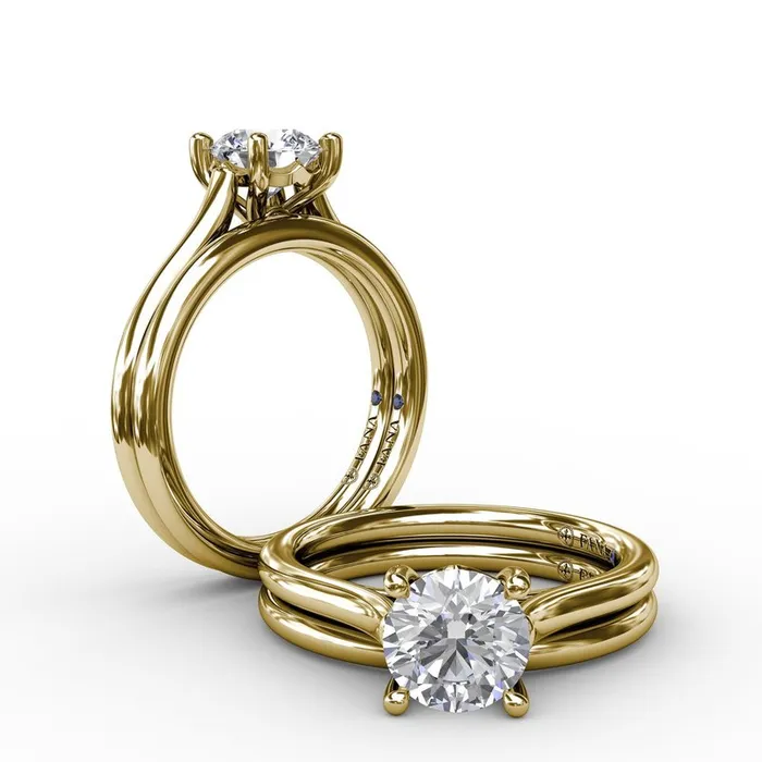 Rings FANA Classic Round Diamond Solitaire Engagement Ring With Cathedral Setting Rings FANA Classic Round Diamond Solitaire Engagement Ring With Cathedral Setting