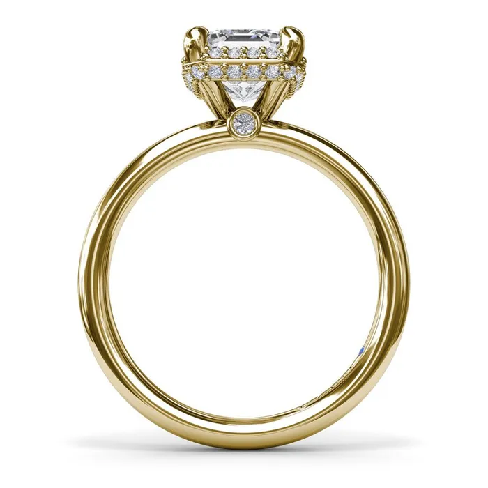 Rings FANA Emerald Cut Halo Diamond Engagement Ring