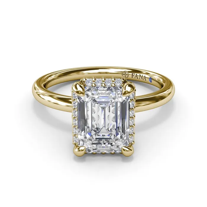 Rings FANA Emerald Cut Halo Diamond Engagement Ring