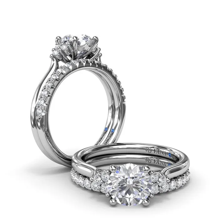 Rings FANA Sophisticated Side Cluster Diamond Engagement Ring
