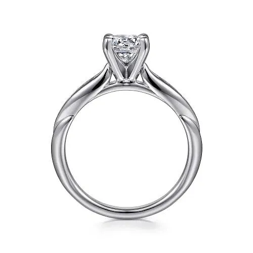 Rings GABRIEL CO Quinn 14K White Gold Round Diamond Channel Set Engagement Ring Setting only center stone not included