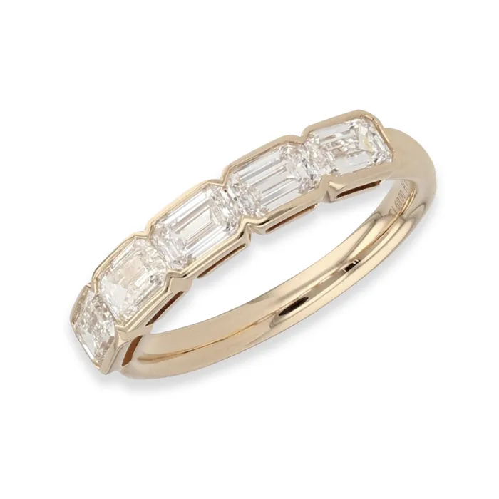 Rings Half Bezel Set 5 Stone Emerald Cut Diamond Ring 150tw Phillips House Rings Half Bezel Set 5 Stone Emerald Cut Diamond Ring 150tw Phillips House