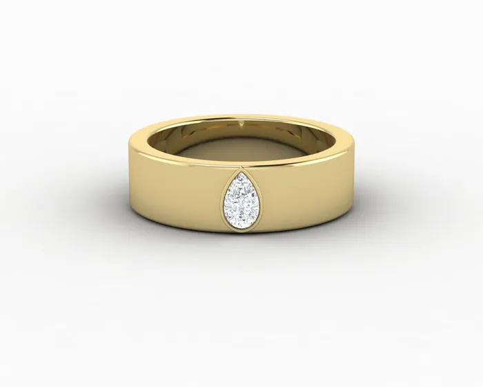 Rings Icarus 6mm Pear Cut Moissanite Mens Wedding Band Sapheena Jewelry