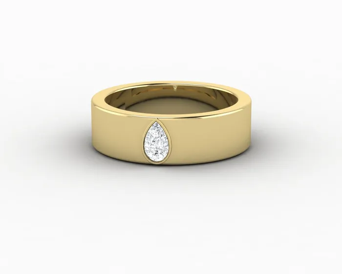 Rings Icarus 6mm Pear Cut Moissanite Mens Wedding Band Sapheena Jewelry