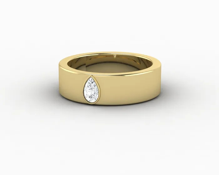 Rings Icarus 6mm Pear Cut Moissanite Mens Wedding Band Sapheena Jewelry